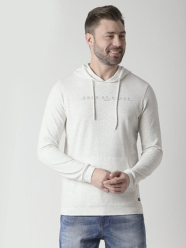 Killer White Slim Fit Hooded Neck Printed T-Shirts