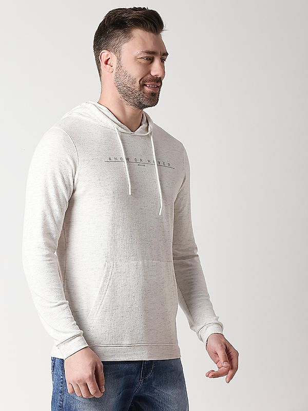 Killer White Slim Fit Hooded Neck Printed T-Shirts