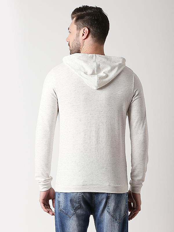 Killer White Slim Fit Hooded Neck Printed T-Shirts