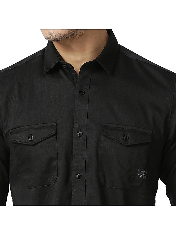 Killer Slim Fit Solid Black Shirts