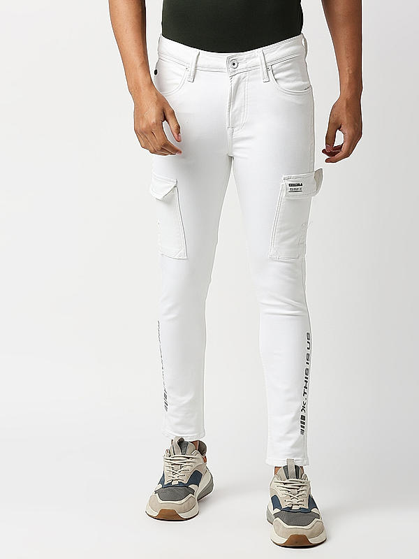 Killer Men's White Cargo Fit Jeans