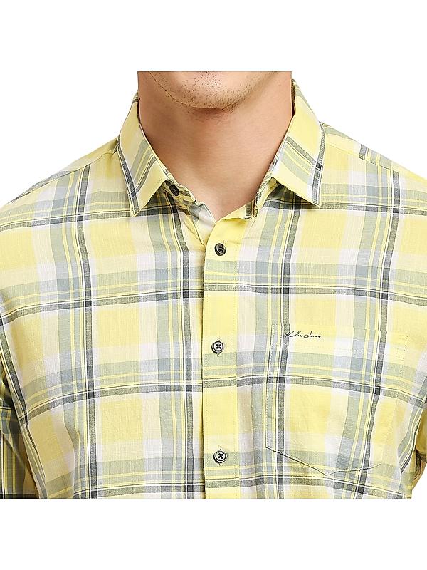 Killer Checks Yellow Shirts For Men