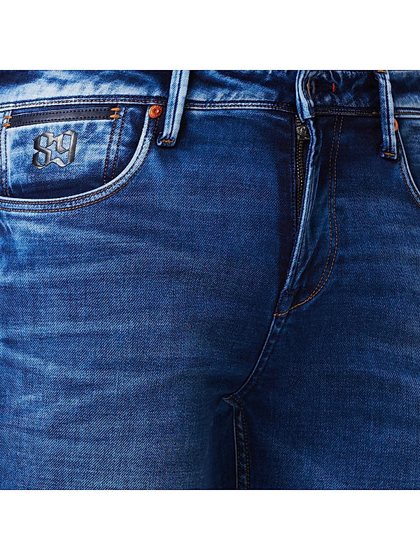 Killer Blue Solid Skinny Fit Jeans For Men