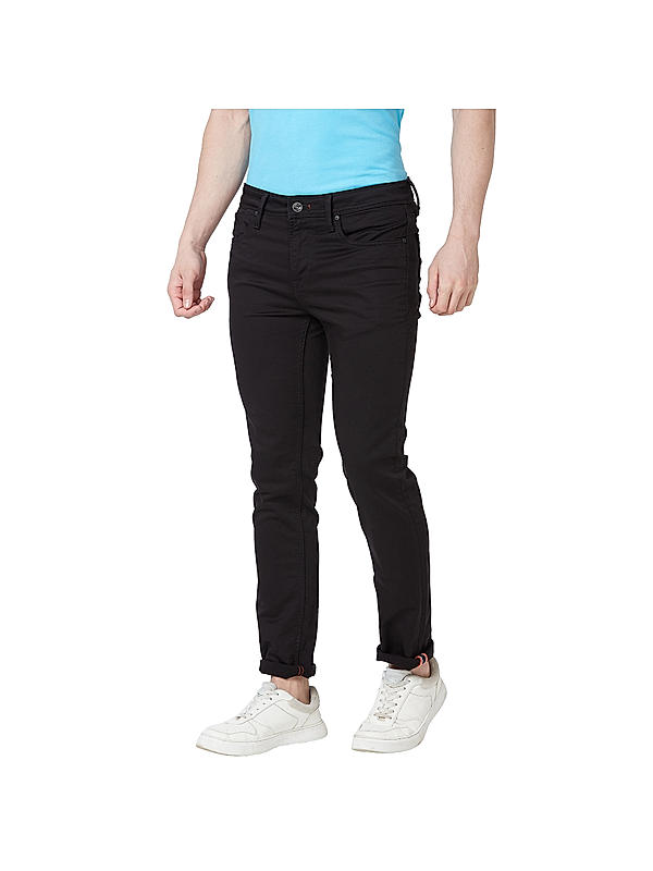 Killer Black Solid Slim Fit Jeans For Men