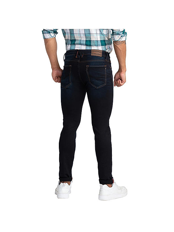 Killer Dark Blue Solid Slim Fit Jeans For Men