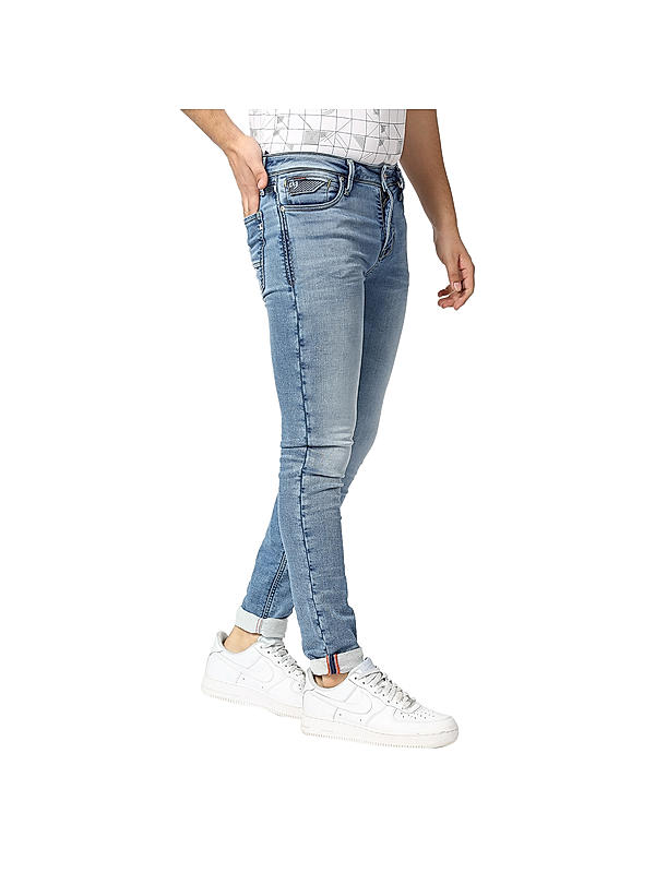 Killer Blue Solid Slim Fit Jeans For Men