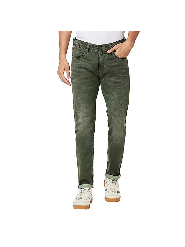 Killer Green Solid Slim Fit Jeans For Men