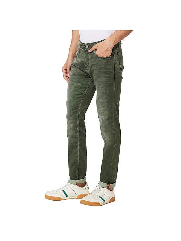 Killer Green Solid Slim Fit Jeans For Men