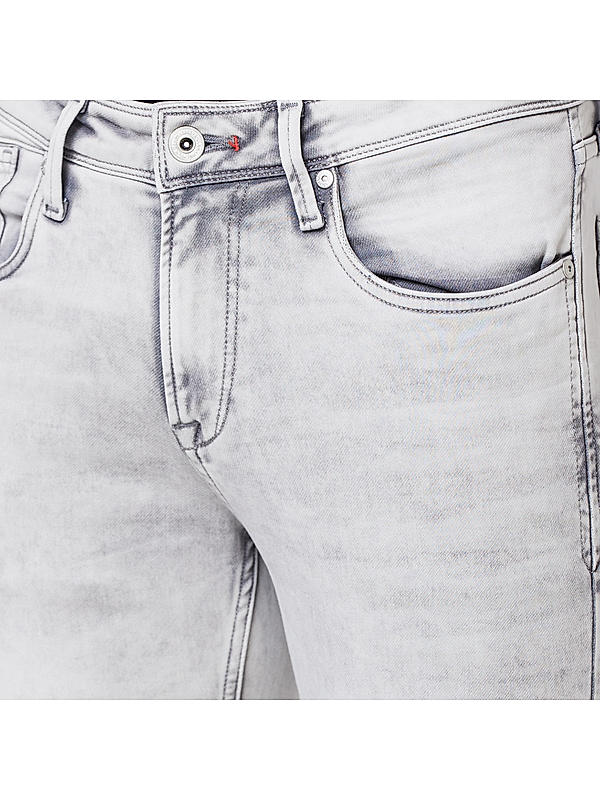 Killer Grey Solid Ankle Fit Jeans For Men