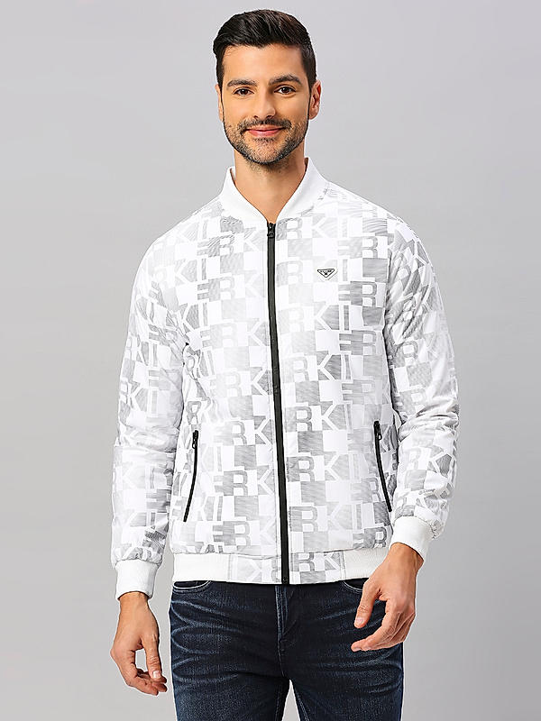 Killer Men White Printed Bomber Jacket