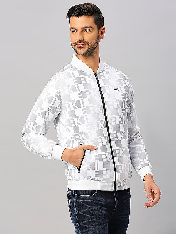 Killer Men White Printed Bomber Jacket