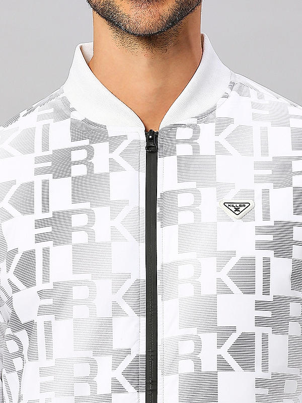 Killer Men White Printed Bomber Jacket