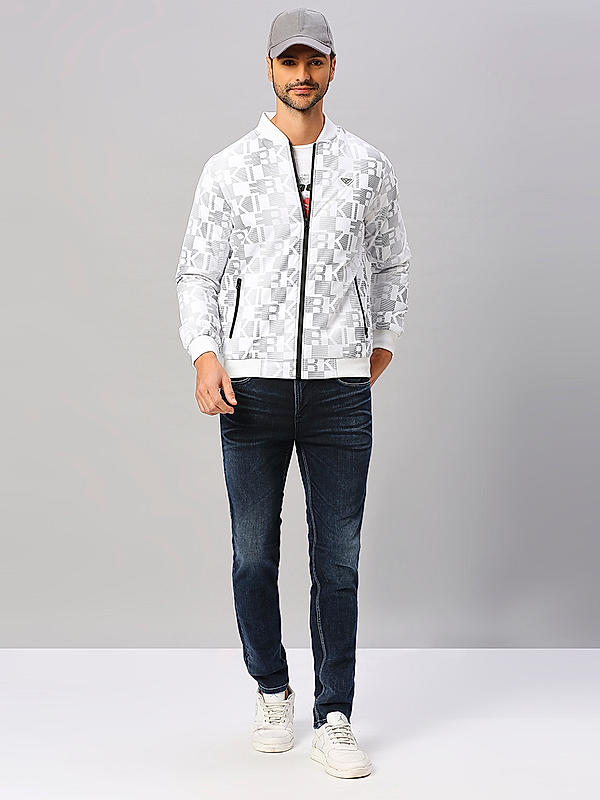 Killer Men White Printed Bomber Jacket