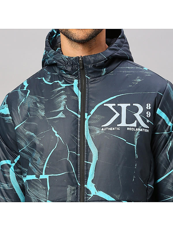 Killer Men Green Printed Hooded Jacket