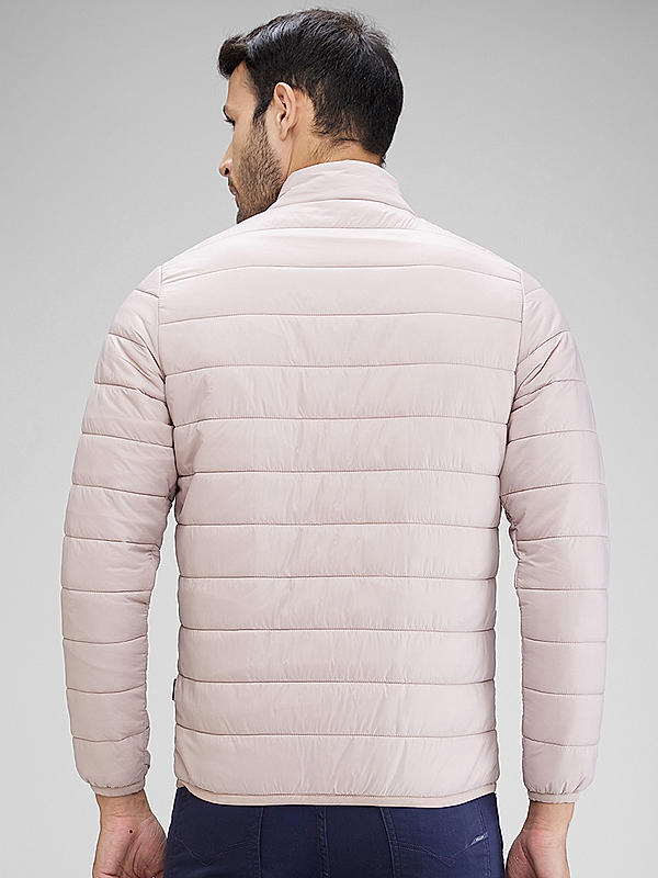 Killer Men Light Pink Solid High Neck Jacket