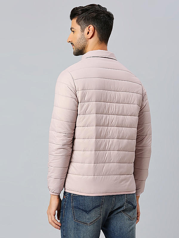 Killer Men Light Pink Solid High Neck Jacket