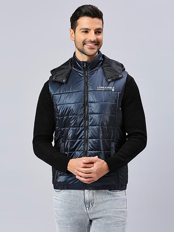 Killer Men Navy Solid Hooded Jacket