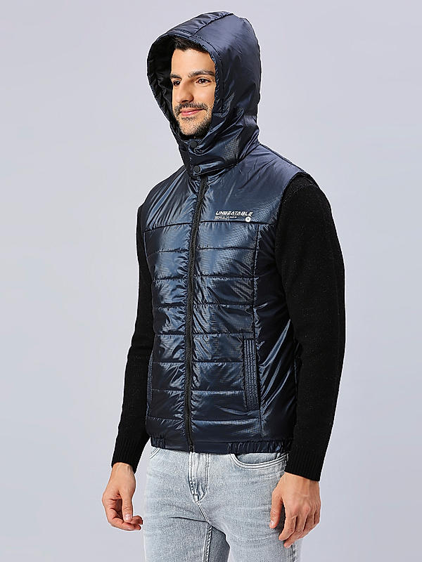 Killer Men Navy Solid Hooded Jacket