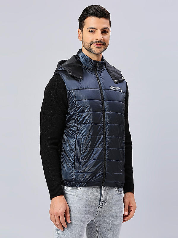 Killer Men Navy Solid Hooded Jacket