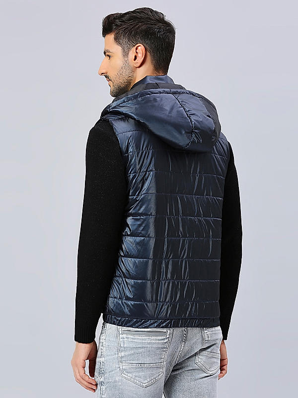 Killer Men Navy Solid Hooded Jacket