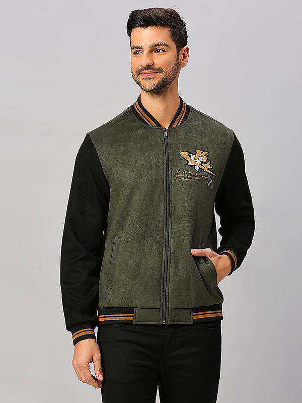 Killer Men Olive Solid Bomber Jacket