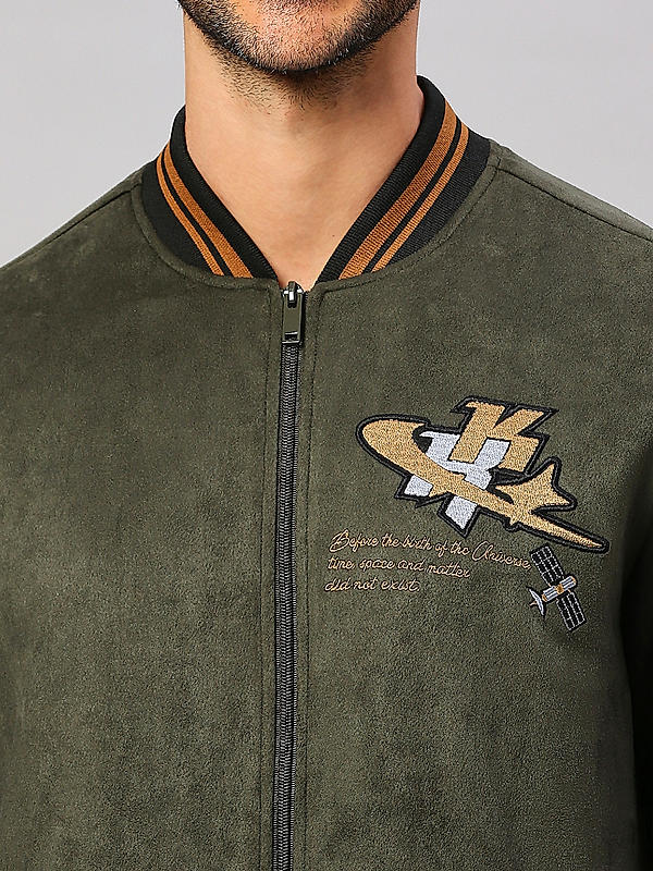 Killer Men Olive Solid Bomber Jacket