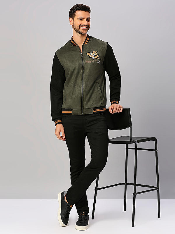 Killer Men Olive Solid Bomber Jacket