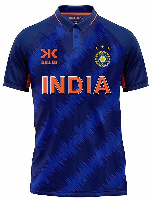 Killer Unisex Dark Blue-04B Half Sleeves Indian Team ODI Jersey