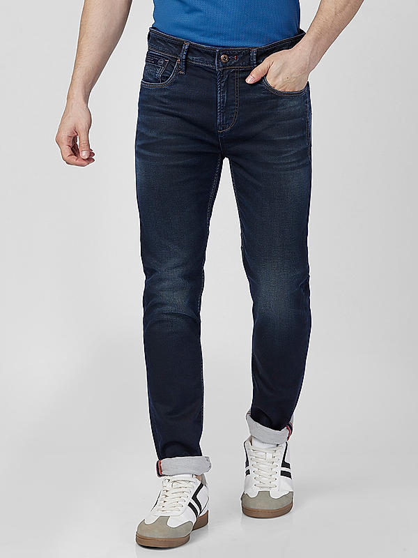 Killer Men Dark Blue Solid Straight Fit Jeans