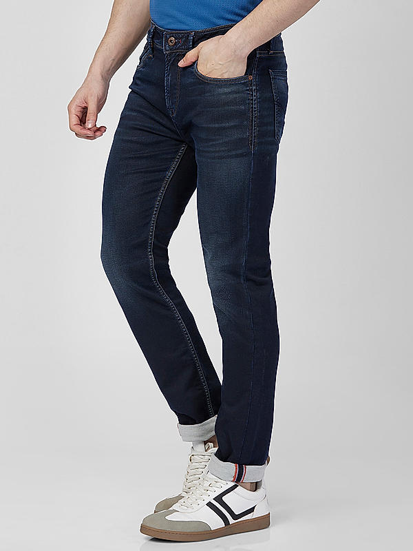 Killer Men Dark Blue Solid Straight Fit Jeans