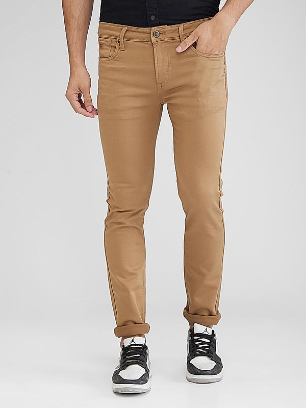 Killer Men Khaki Solid Skinny Fit Jeans