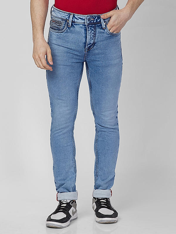 Killer Men Light Blue Solid Slim Fit Jeans