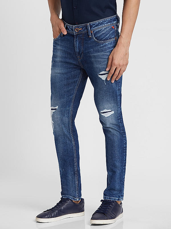 Killer Men Blue Solid Ankle Fit Jeans