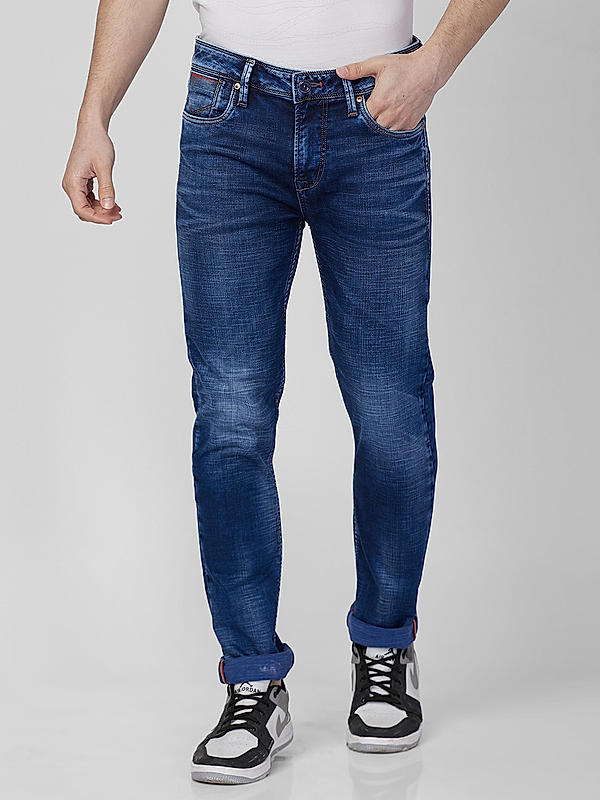 Killer Men Blue Solid Ankle Fit Jeans