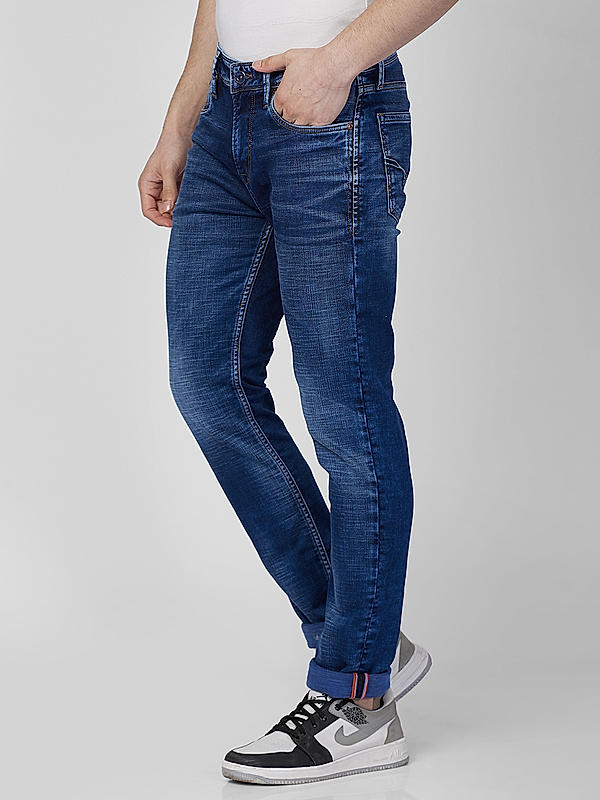 Killer Men Blue Solid Ankle Fit Jeans