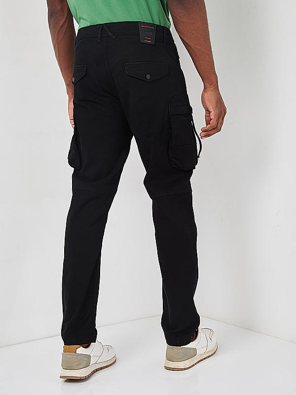 Killer Men Black Solid Slim Fit Cargo