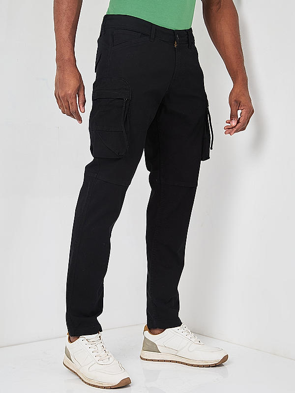 Killer Men Black Solid Slim Fit Cargo