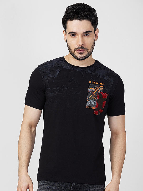 Killer Men Black Regular Slim Fit T-Shirts