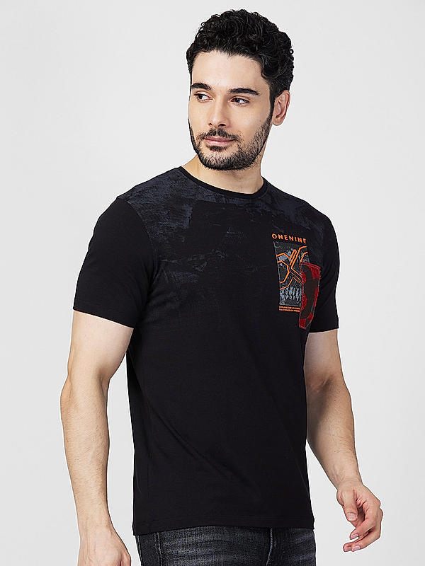 Killer Men Black Regular Slim Fit T-Shirts