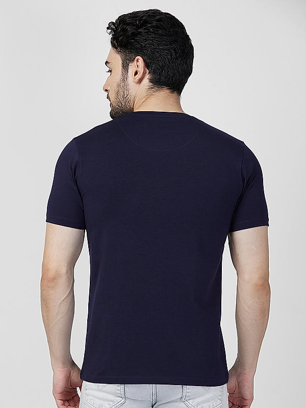 Killer Men Navy Blue Regular Slim Fit T-Shirts