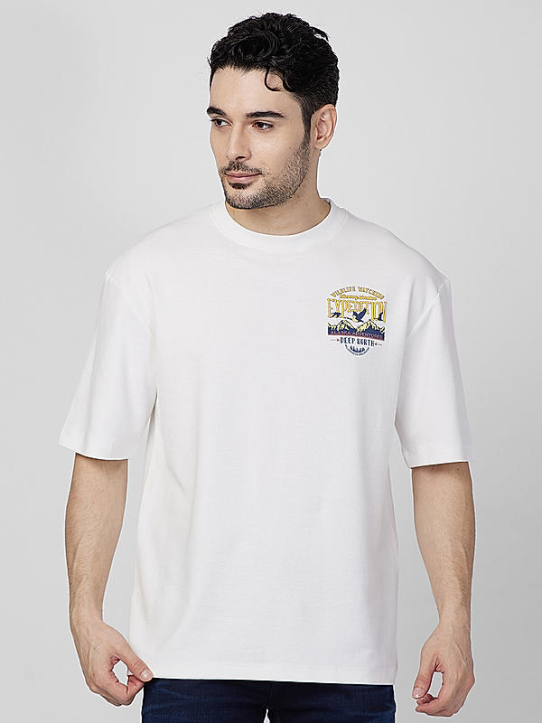 Killer Men White Regular Slim Fit T-Shirts