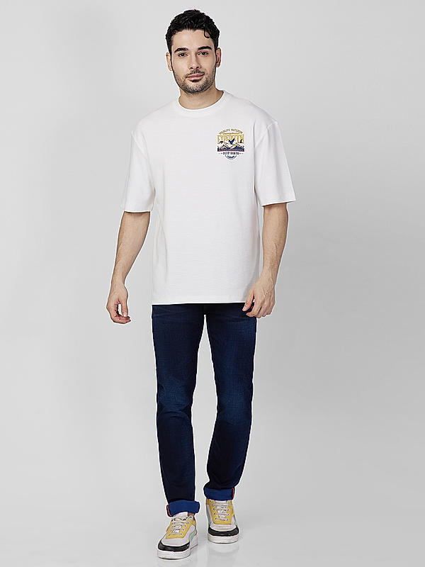 Killer Men White Regular Slim Fit T-Shirts