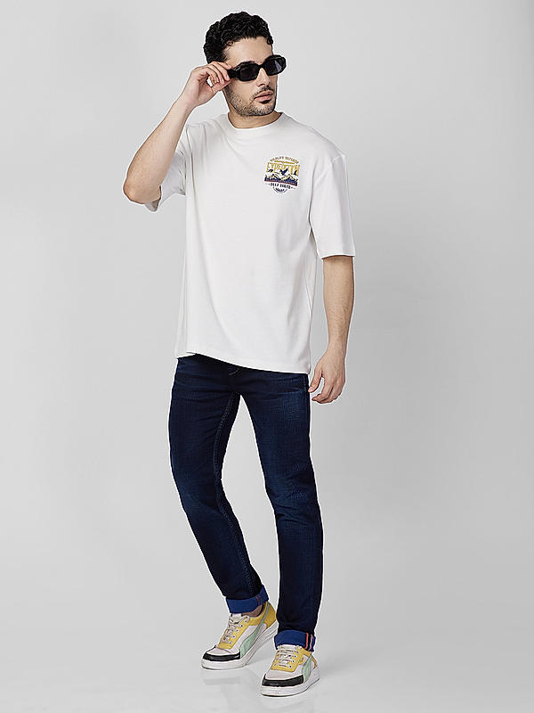 Killer Men White Regular Slim Fit T-Shirts