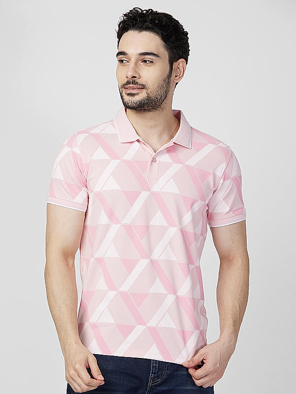 Killer Men Pink Regular Slim Fit T-Shirts