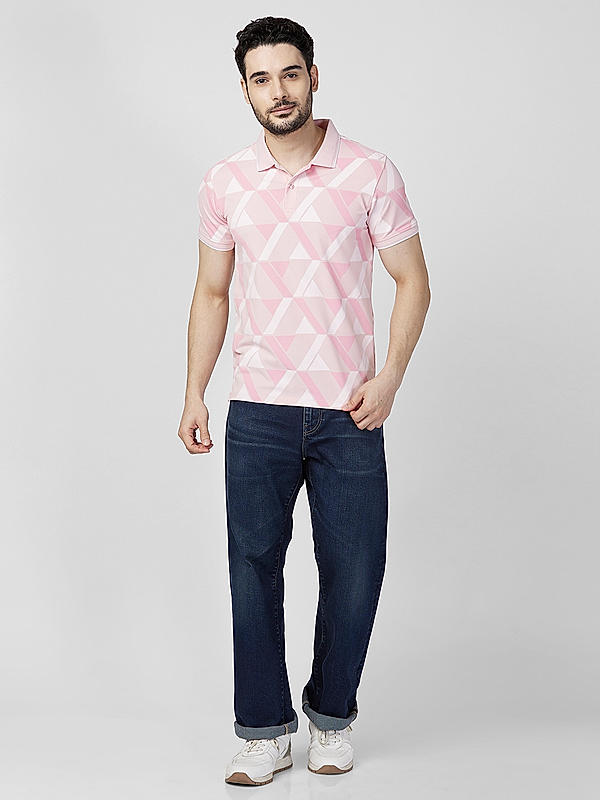 Killer Men Pink Regular Slim Fit T-Shirts