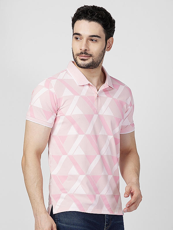 Killer Men Pink Regular Slim Fit T-Shirts