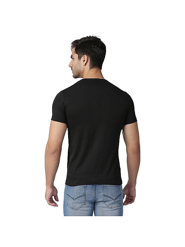 Killer Black Printed Slim Fit Round Neck T-Shirts
