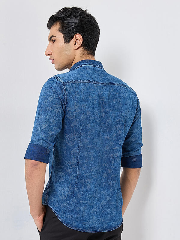 Killer Men Blue Regular Slim Fit Shirts