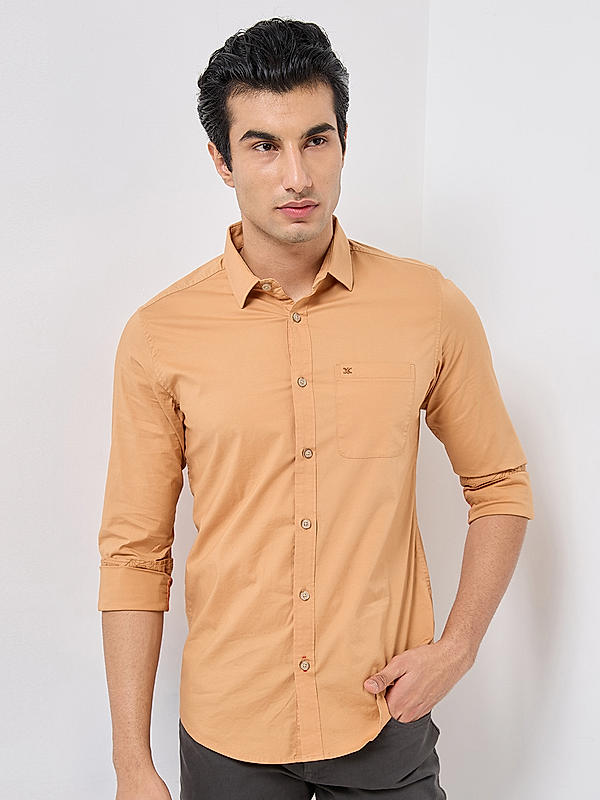 Killer Men Orenge Regular Slim Fit Shirts