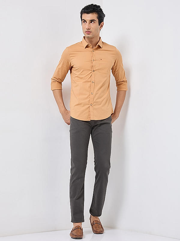 Killer Men Orenge Regular Slim Fit Shirts